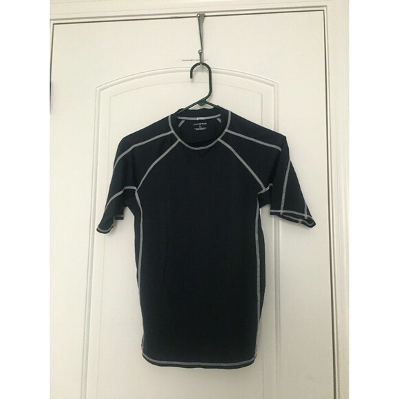 Lands' End Boys Short Sleeve Swim Surf Shirt Size Large 14-16 Blue & White - Picture 1 of 7